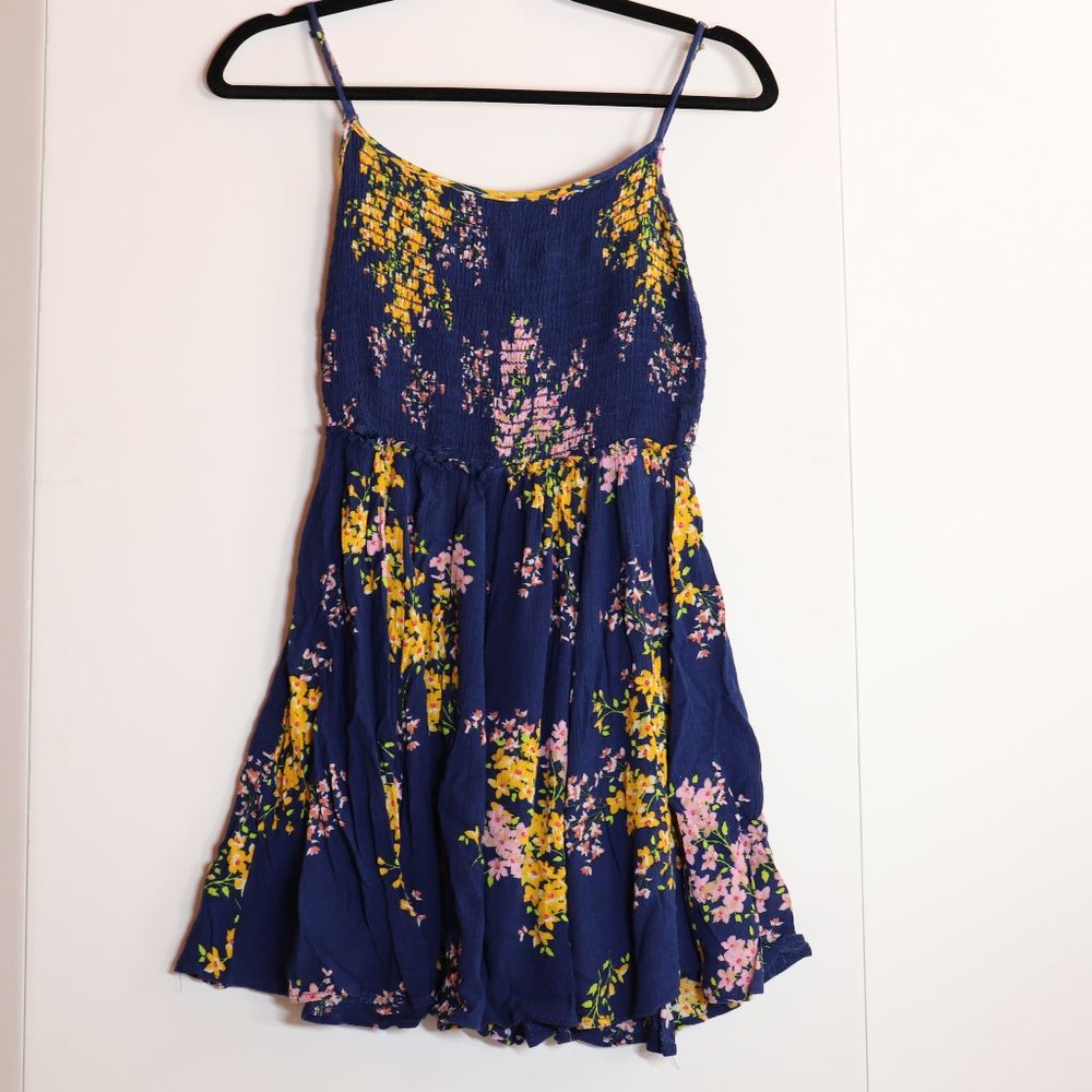 Lulu's Blue Floral Mini Dress, Size Ladies S